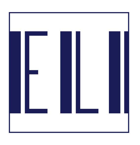 ELI Logo – weißer Rahmen auf blauem Hintergrund