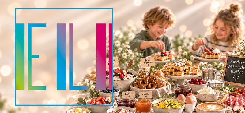 Kinder am Mitmach-Buffet beim ELI Familienbrunch